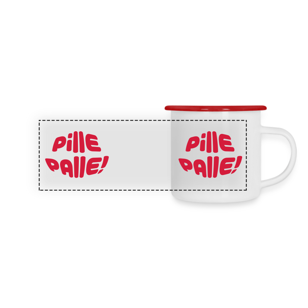 Pille Palle! - Emaille Tasse - white/red
