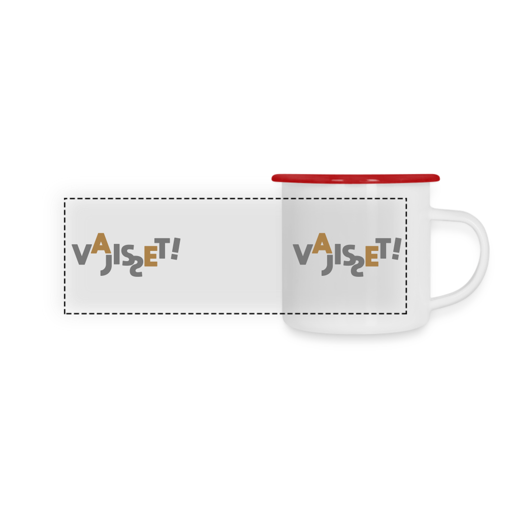 VAJISSET - Emaille Tasse - white/red
