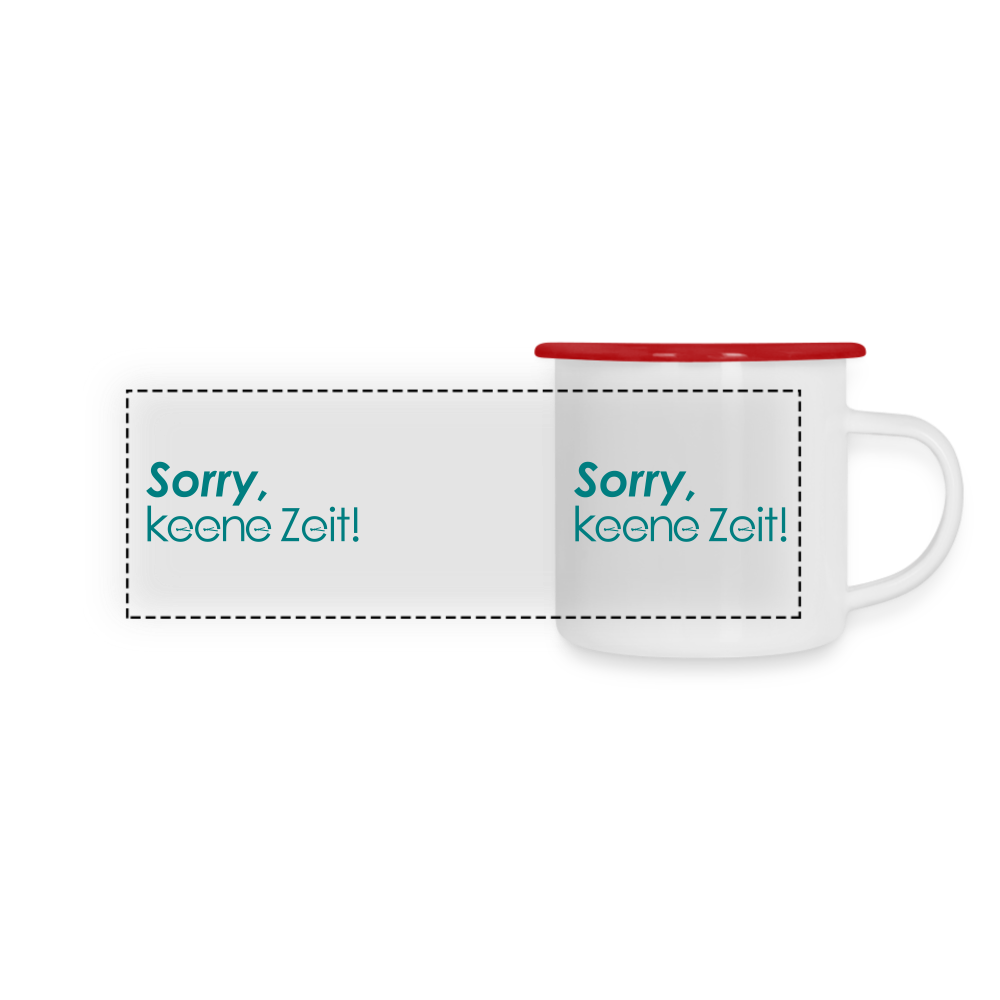 Keene Zeit! - Emaille Tasse - white/red