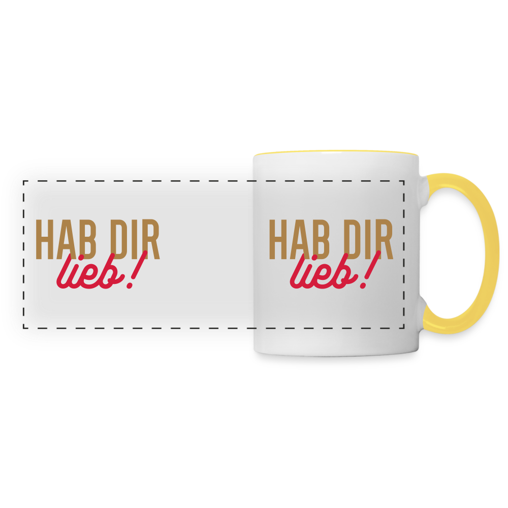 Hab Dir Lieb! - Tasse zweifarbig - white/yellow