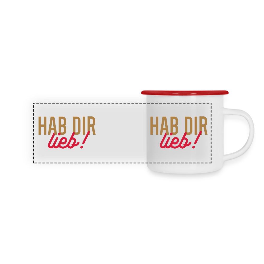 Hab Dir Lieb! - Emaille Tasse - white/red