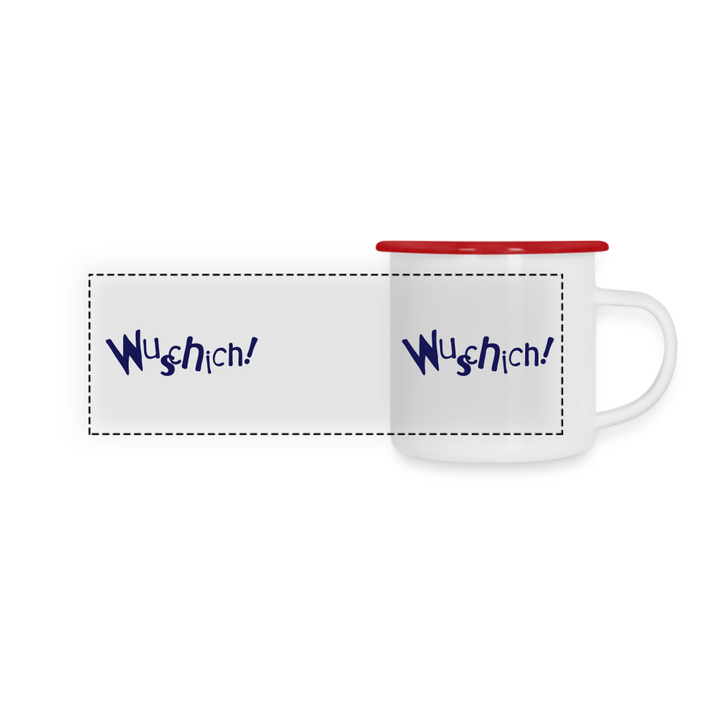 Wuschich! - Emaille Tasse - white/red