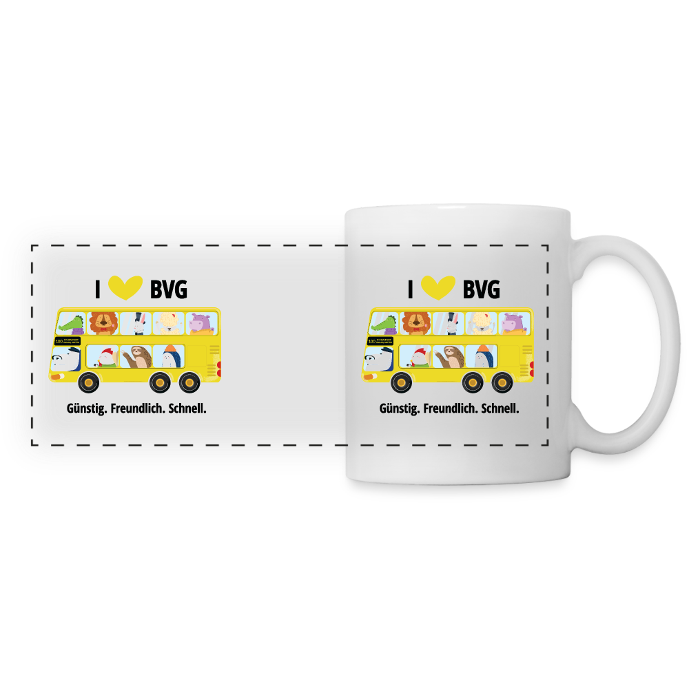 I love BVG - Tasse zweifarbig - white