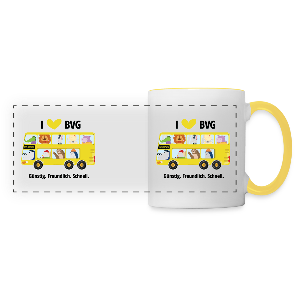 I love BVG - Tasse zweifarbig - white/yellow