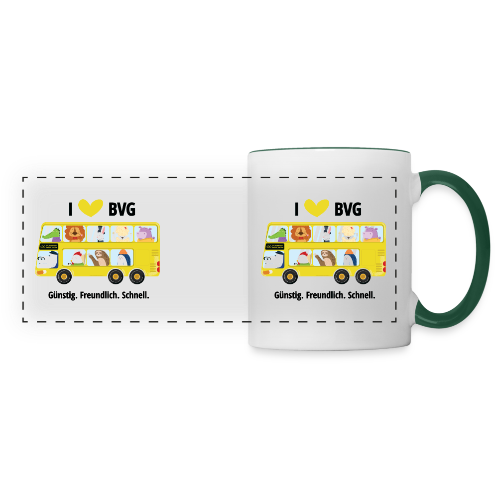 I love BVG - Tasse zweifarbig - white/dark green