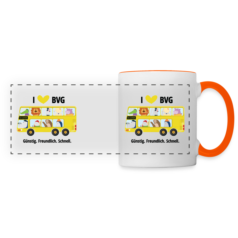 I love BVG - Tasse zweifarbig - white/orange