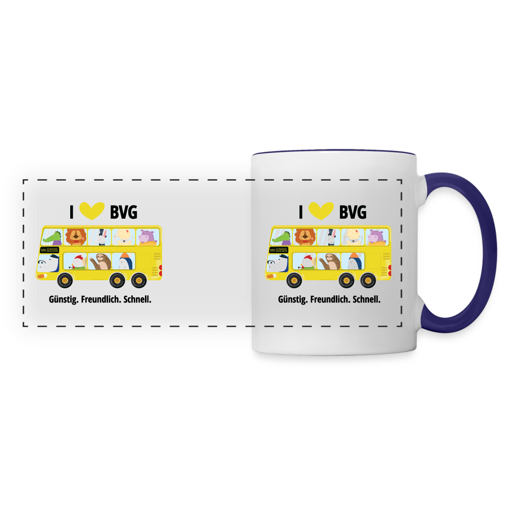 I love BVG - Tasse zweifarbig - white/cobalt blue