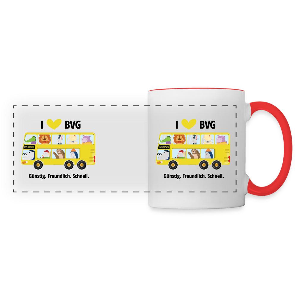 I love BVG - Tasse zweifarbig - white/red