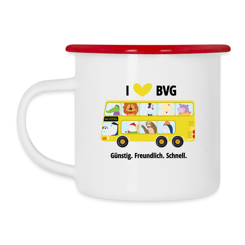 I love BVG - Emaille Tasse