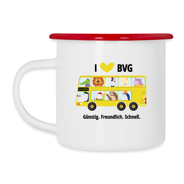 I love BVG - Emaille Tasse