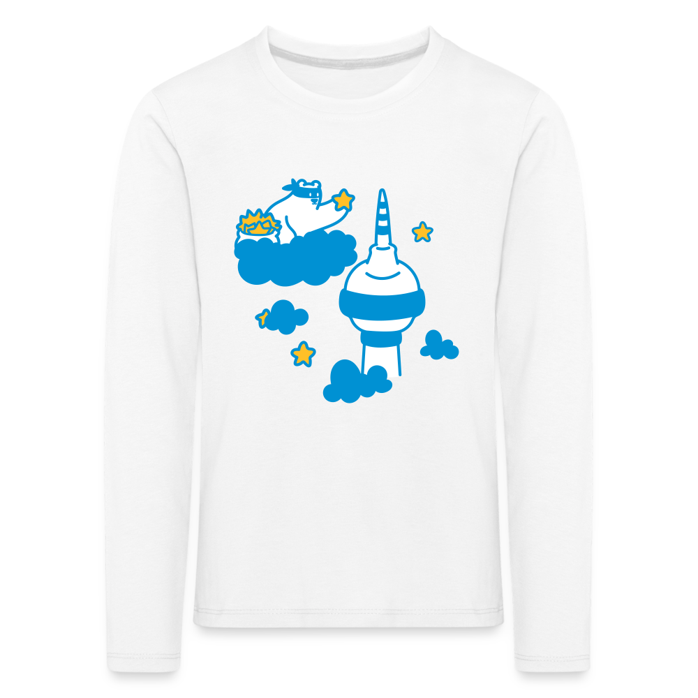 Berliner Bär bei Nacht - Kinder Langarmshirt - white