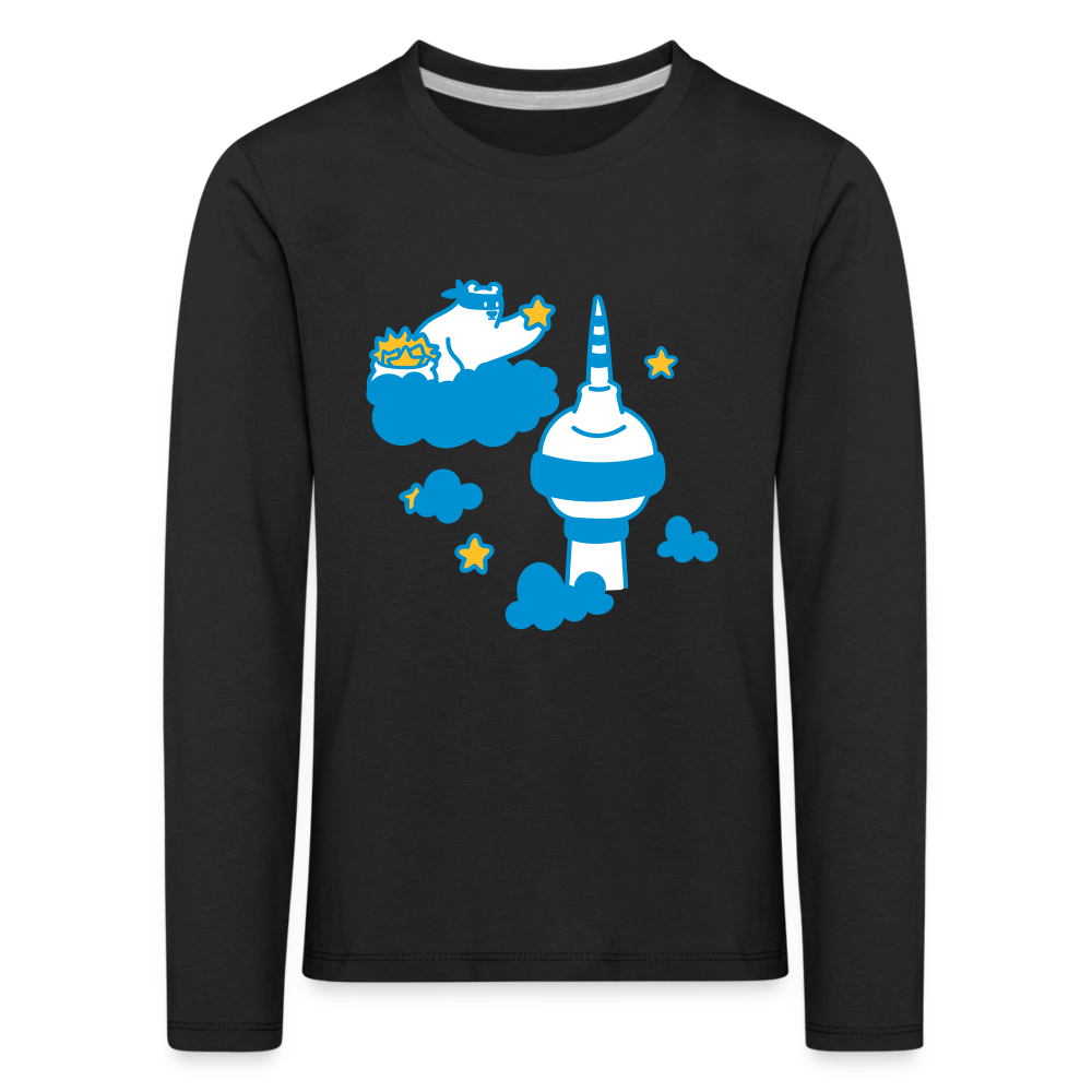 Berliner Bär bei Nacht - Kinder Langarmshirt - black