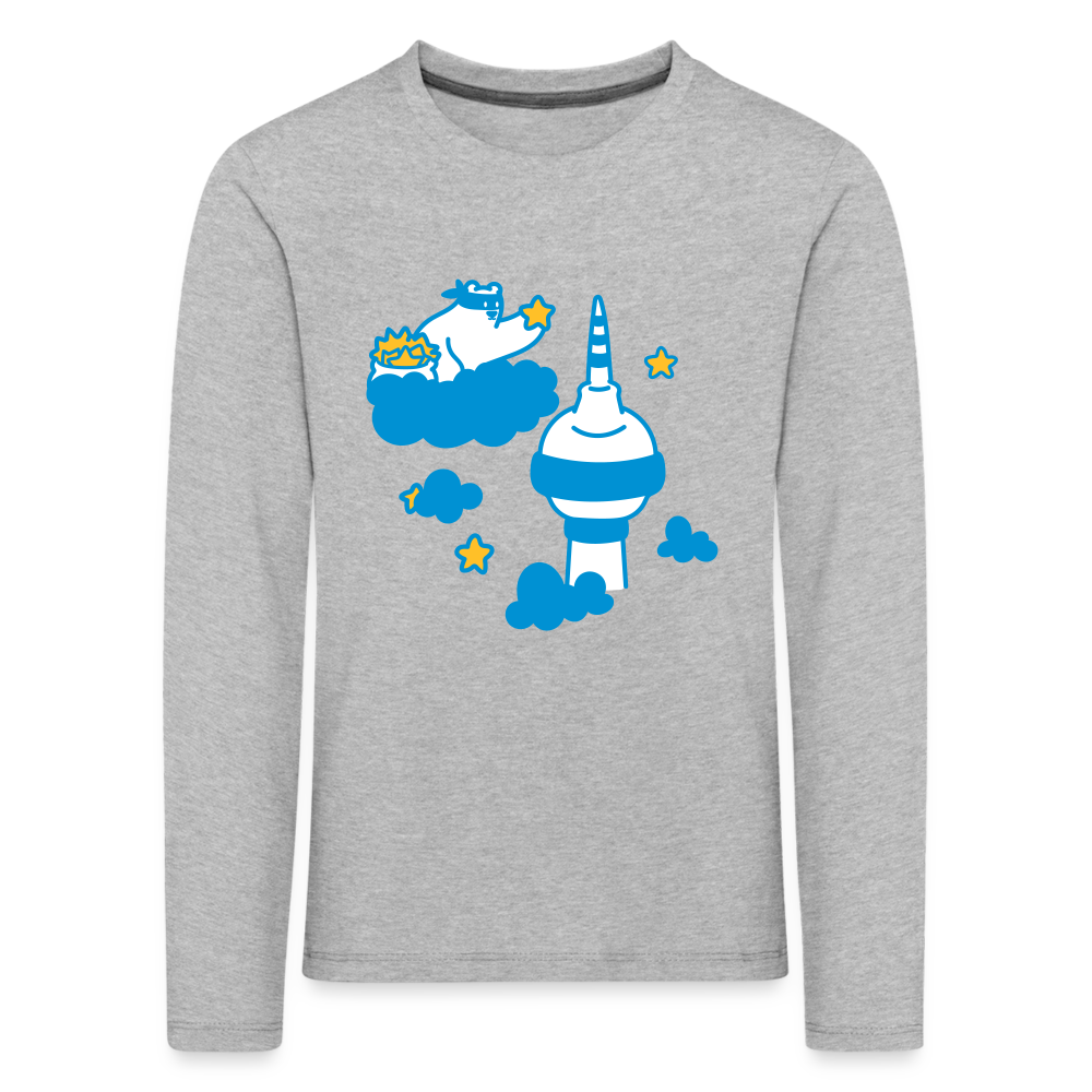 Berliner Bär bei Nacht - Kinder Langarmshirt - heather grey