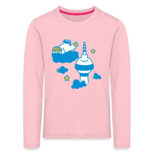 Berliner Bär bei Nacht - Kinder Langarmshirt - rose shadow