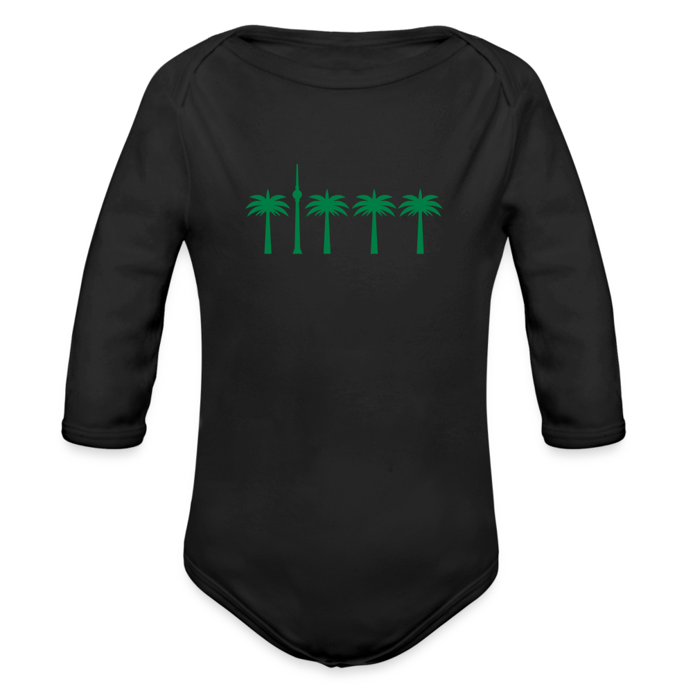 Berlin unter Palmen - Bio-Langarmbody - black