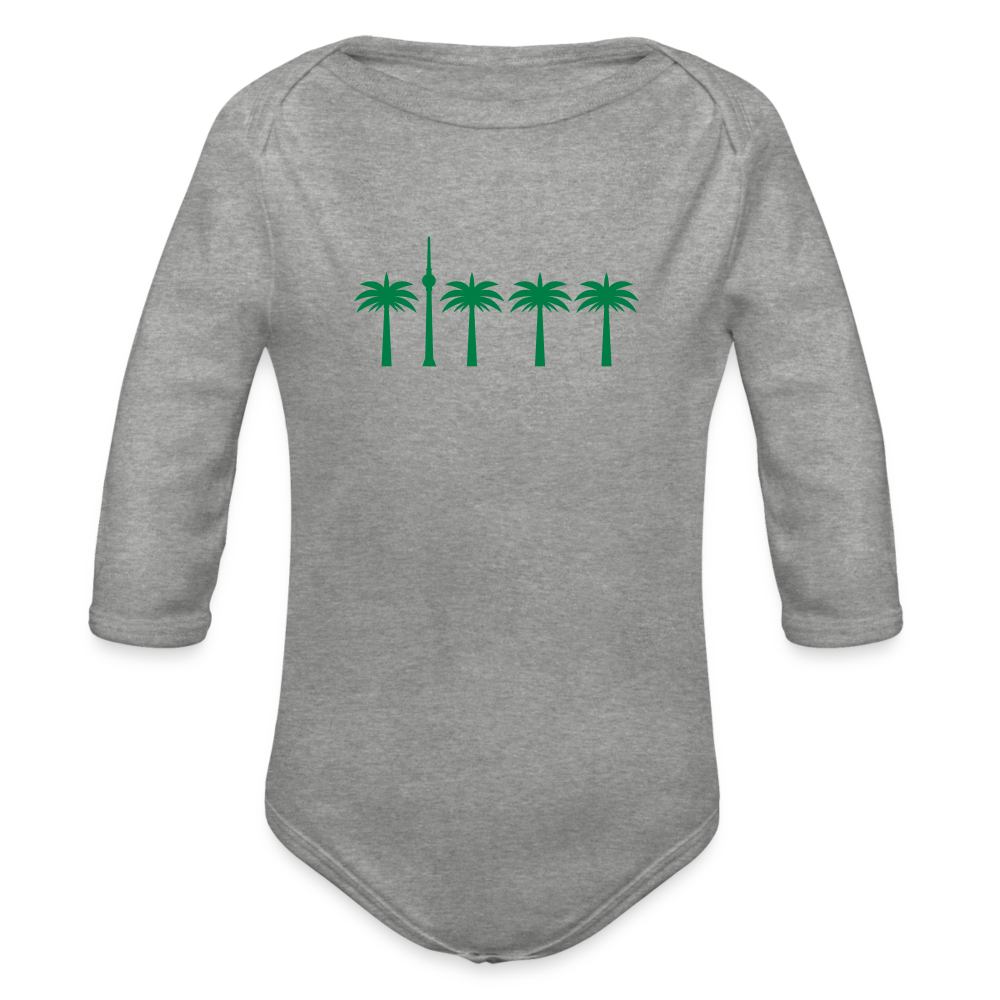 Berlin unter Palmen - Bio-Langarmbody - heather grey