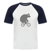 Fahrradbär - Männer Baseball T-Shirt - white/navy