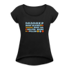 d.b.d.d.h.k.P - Frauen T-Shirt mit gerollten Ärmeln - black