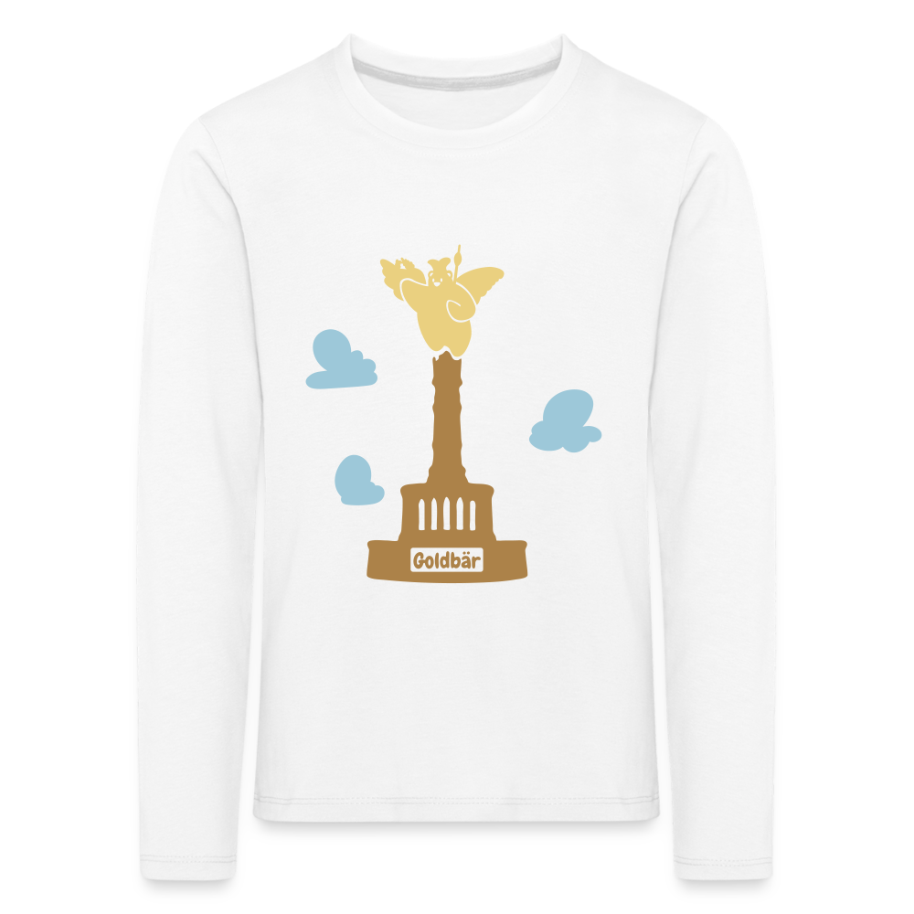 Gold Bär - Kinder Langarmshirt - white