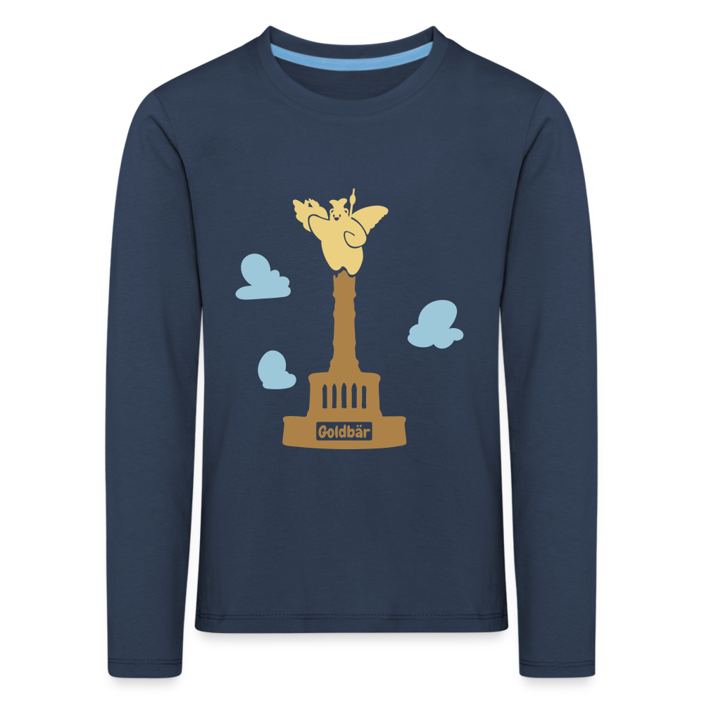 Gold Bär - Kinder Langarmshirt - navy