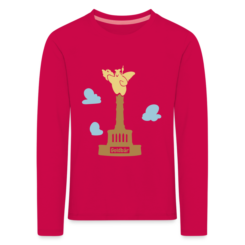 Gold Bär - Kinder Langarmshirt - dark pink
