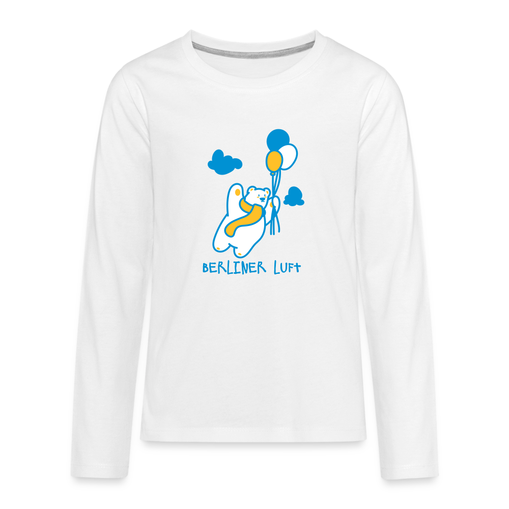 Der Bär fliegt - Teenager Langarmshirt - white