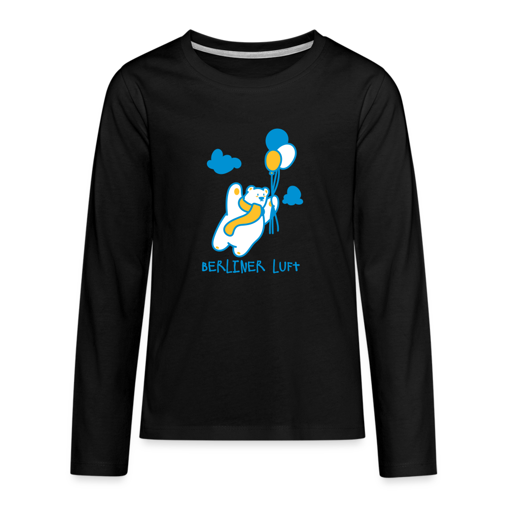 Der Bär fliegt - Teenager Langarmshirt - black