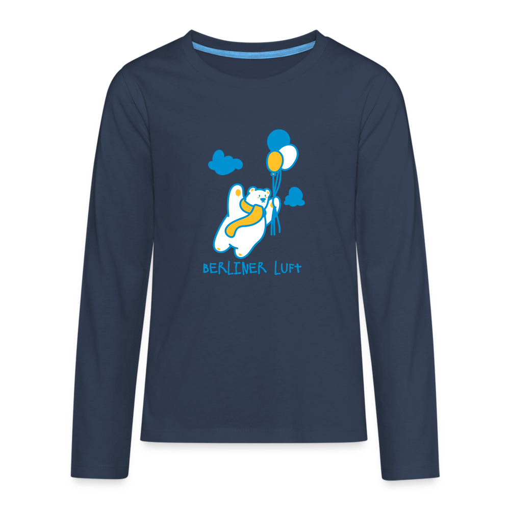 Der Bär fliegt - Teenager Langarmshirt - navy