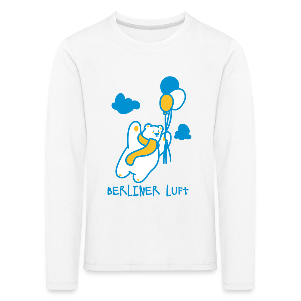 Der Bär fliegt - Kinder Langarmshirt - white
