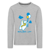 Der Bär fliegt - Kinder Langarmshirt - heather grey