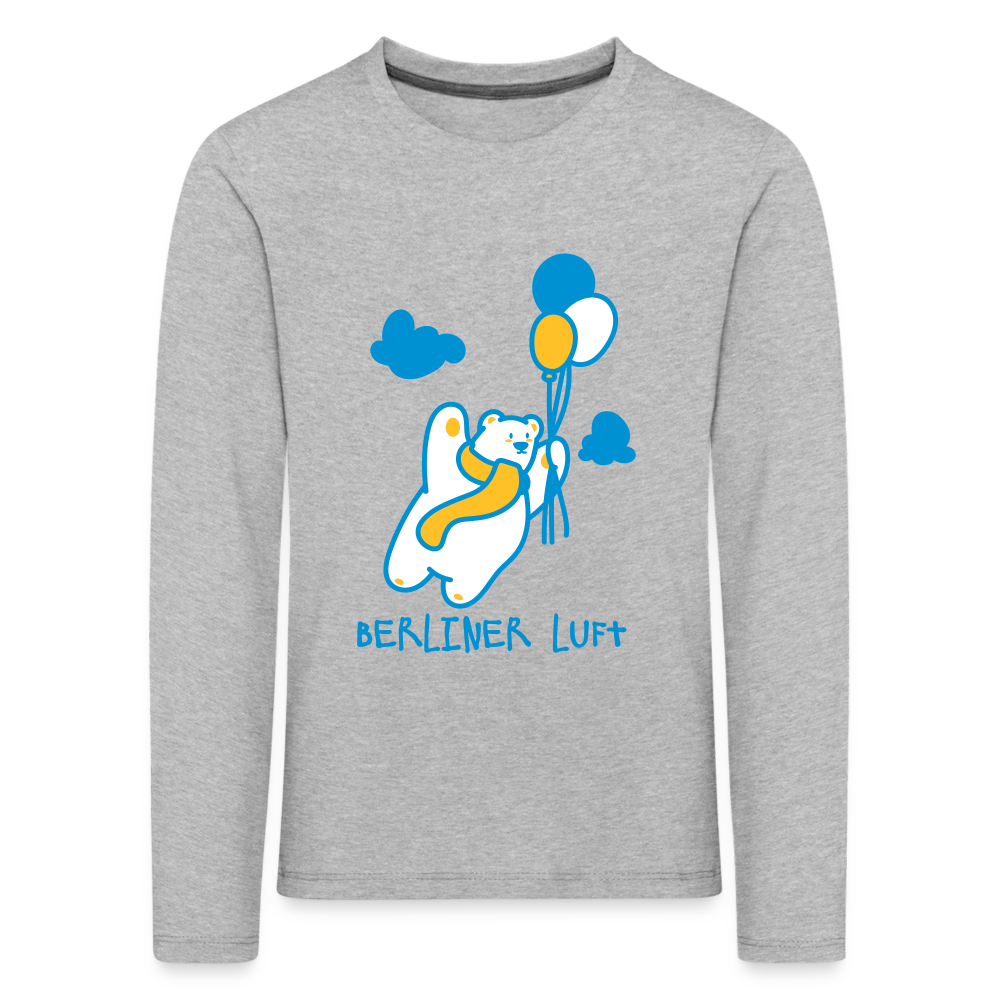 Der Bär fliegt - Kinder Langarmshirt - heather grey