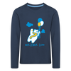 Der Bär fliegt - Kinder Langarmshirt - navy