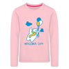 Der Bär fliegt - Kinder Langarmshirt - rose shadow