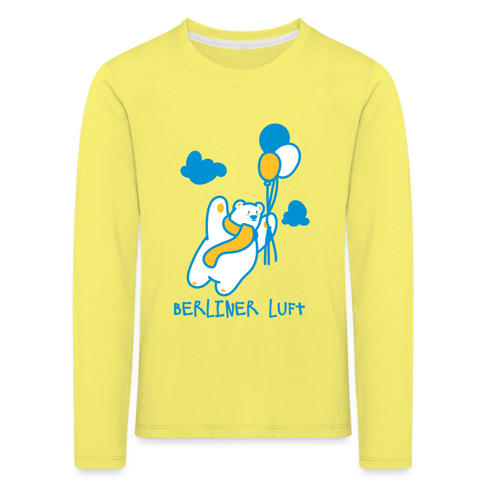 Der Bär fliegt - Kinder Langarmshirt - yellow