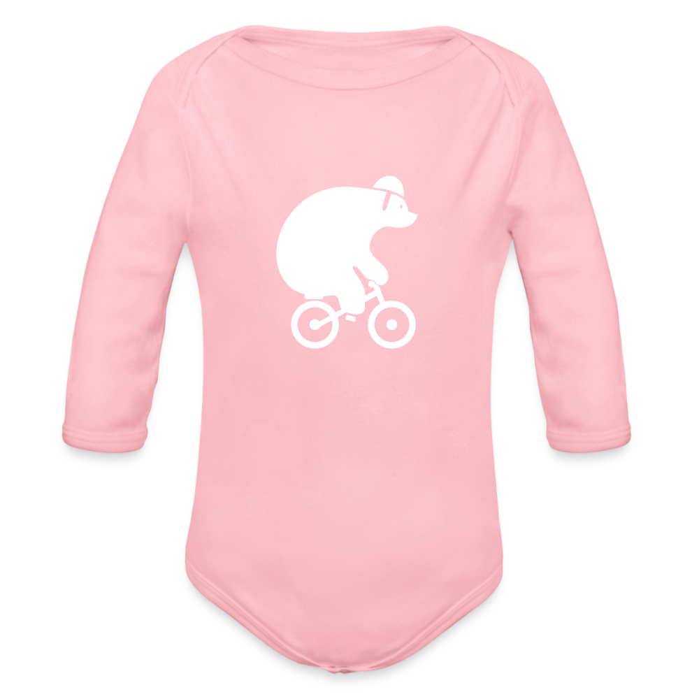 Fahrradbär - Bio-Langarmbody - light pink