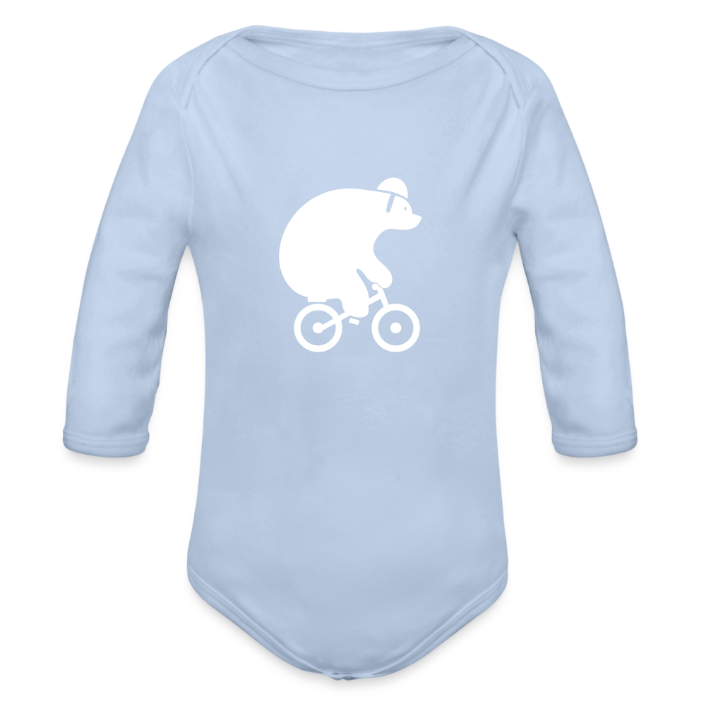 Fahrradbär - Bio-Langarmbody - sky