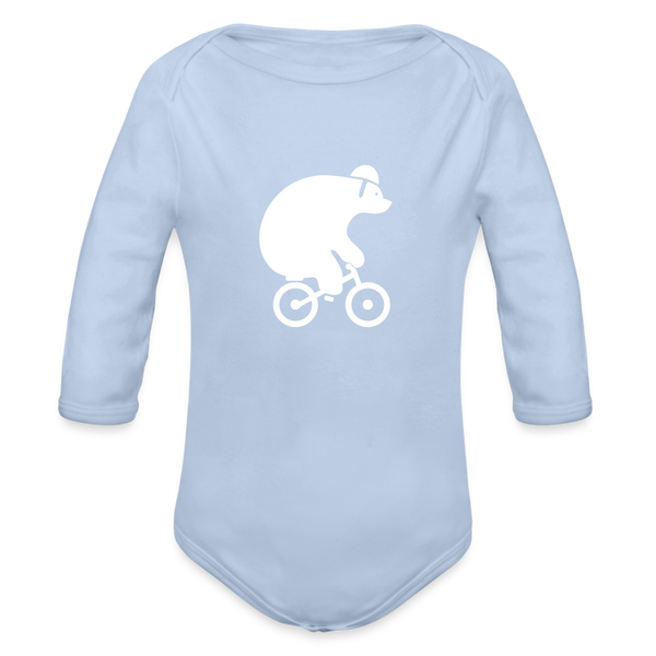 Fahrradbär - Bio-Langarmbody - sky