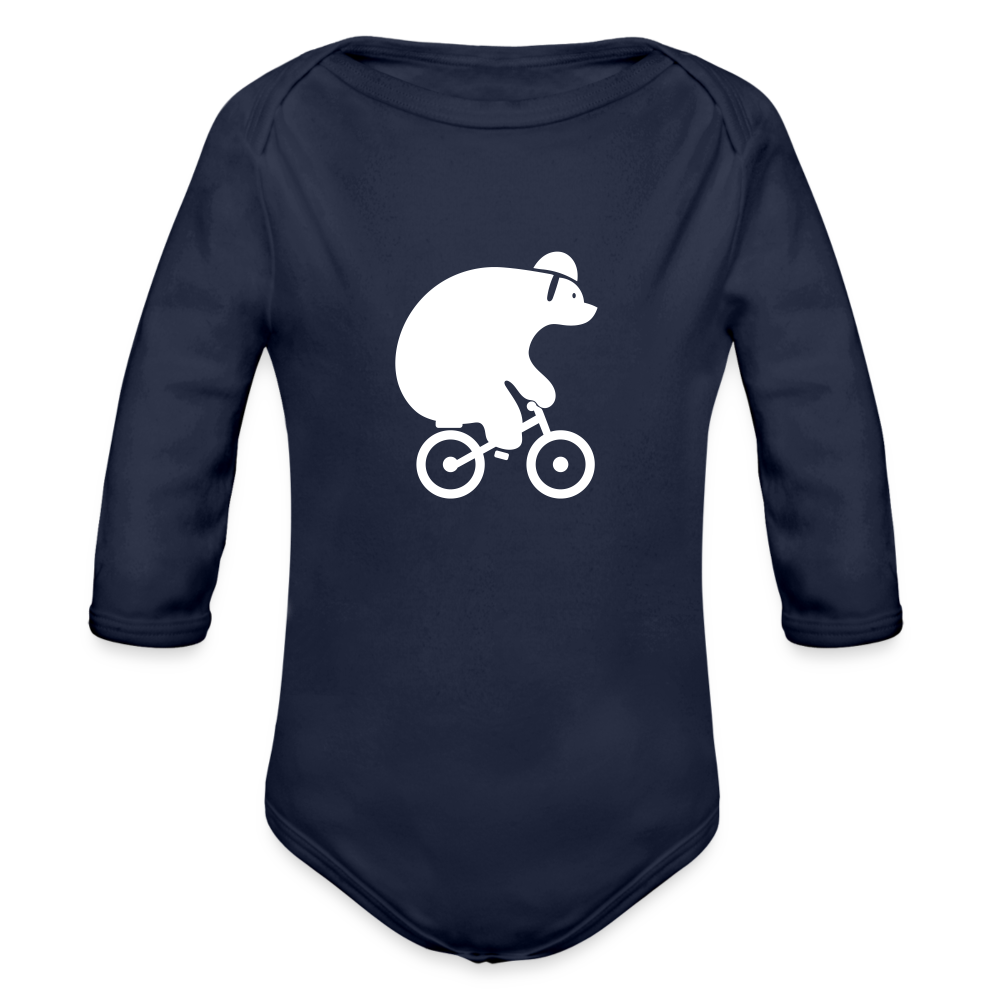 Fahrradbär - Bio-Langarmbody - dark navy