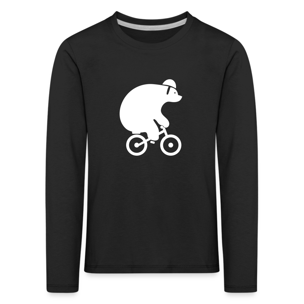 Fahrradbär - Kinder Langarmshirt - black