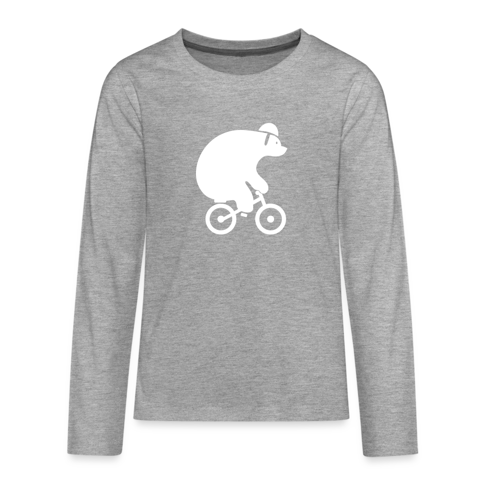 Fahrradbär - Teenager Langarmshirt - heather grey
