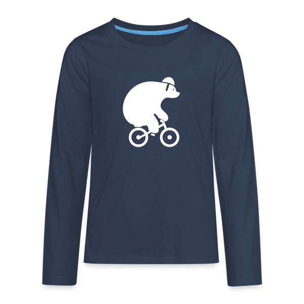 Fahrradbär - Teenager Langarmshirt - navy