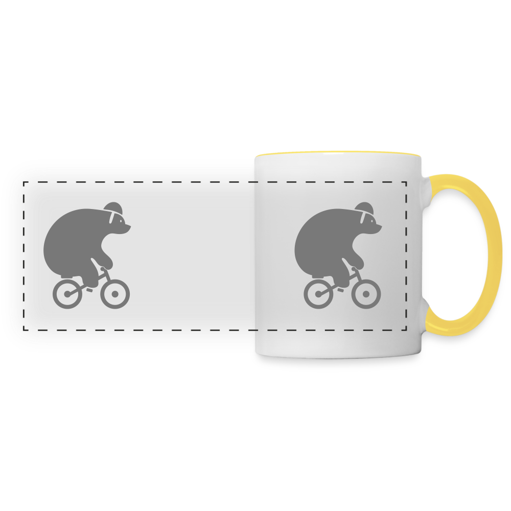 Fahrradbär - Tasse zweifarbig - white/yellow