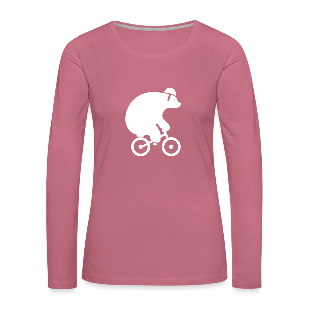 Fahrradbär - Frauen Premium Langarmshirt - mauve