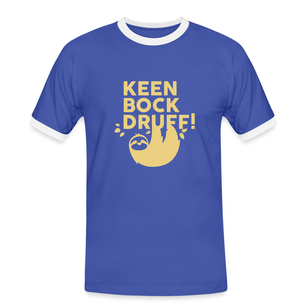 Keen Bock druff! - Männer Ringer T-Shirt - Blau/Weiß