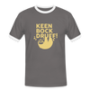 Keen Bock druff! - Männer Ringer T-Shirt - Dunkelgrau/Weiß