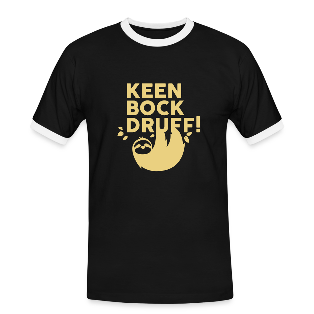 Keen Bock druff! - Männer Ringer T-Shirt - Schwarz/Weiß
