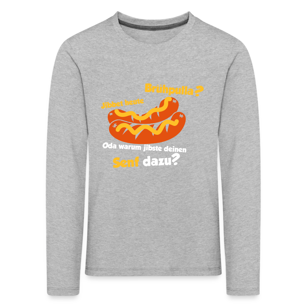 Jibbet Brühpulla - Kinder Langarmshirt - Grau meliert