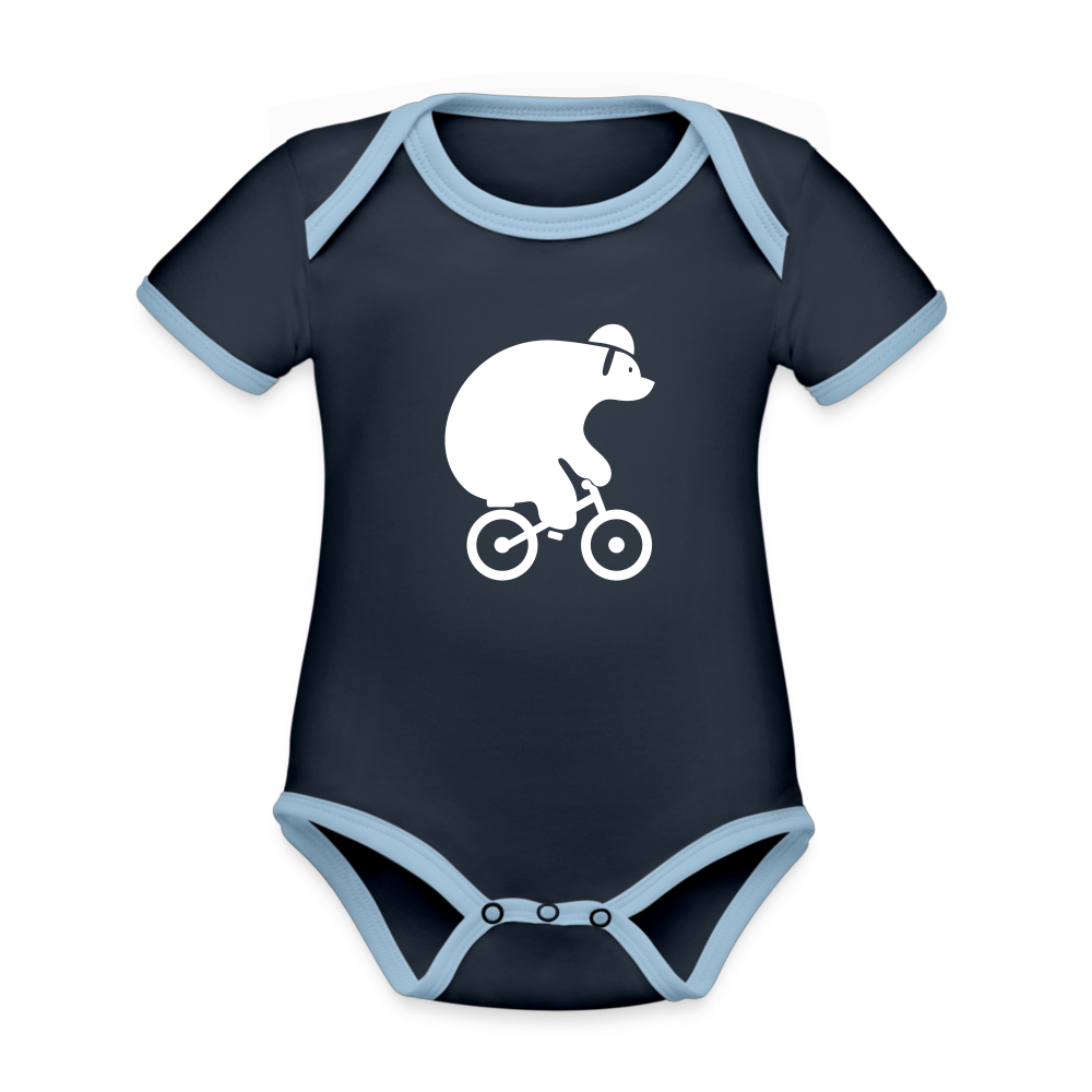 Fahrradbär - Baby Bio-Kurzarm-Kontrastbody - 