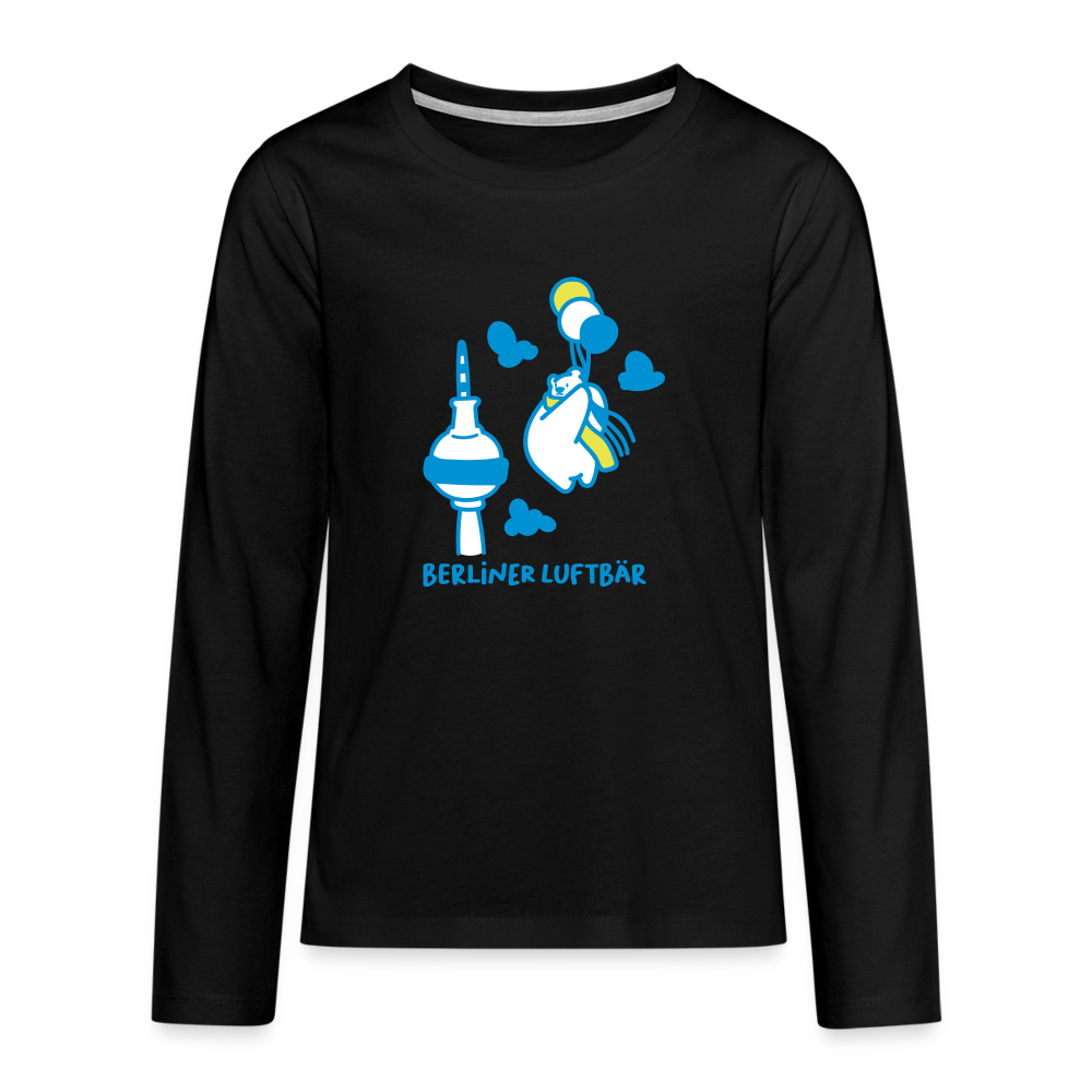 Berliner Luftbär - Teenager Langarmshirt - Schwarz