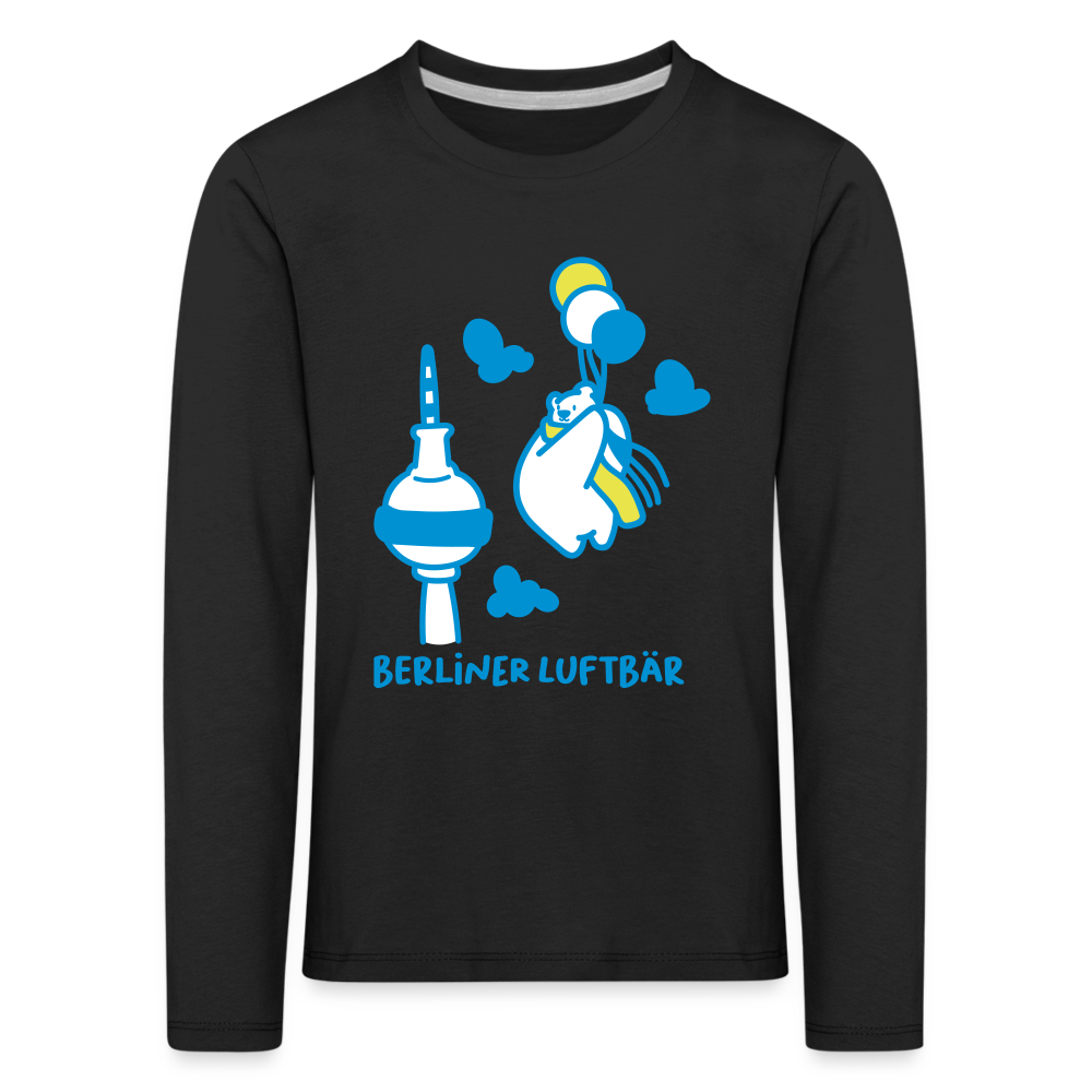 Berliner Luftbär - Kinder Langarmshirt - Schwarz
